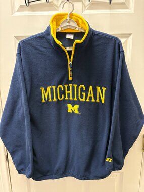 Vintage Michigan Wolverines Fleece 1/4 Zip Jacket